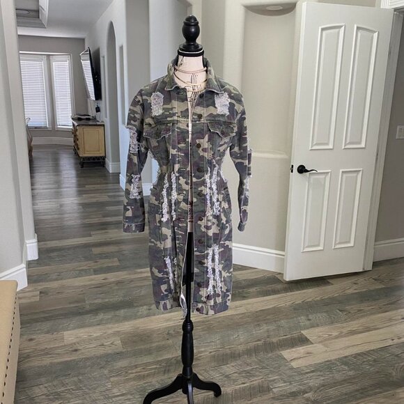 Thrill Jeans Camo Denim Duster - Picture 1 of 3